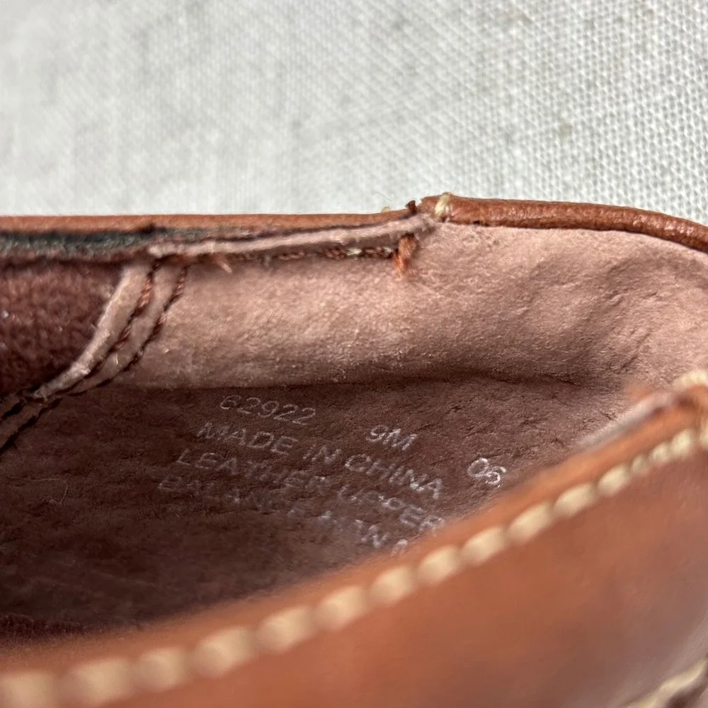 Clarks Bendables Ashland‎ Alpine Brown Leather Slip On Loafers Women's Size 9